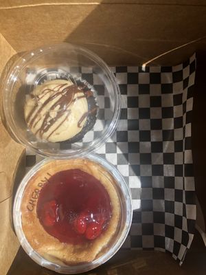 cherry cheesecake and peanut butter chocolate cupcake, yummy! at Capital City Bakery in Austin