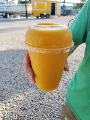 Mango smoothe at Curly's Coffee and Marina in Marathon