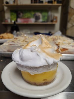 Lemon meringue pie (!!!) Vegan + gluten free at The Hungry Pug Cafe in Kenora