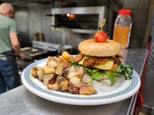 Today's special: vegan BLT - smoked tempeh as the B - soooo good at The Hungry Pug Cafe in Kenora