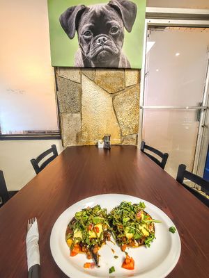 Tostadas rancheras - no side at The Hungry Pug Cafe in Kenora