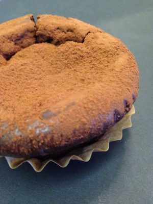 The delicious and rich chocolate cake I took to my hotel to enjoy all by myself.  at Morpho Cafe in Kyoto