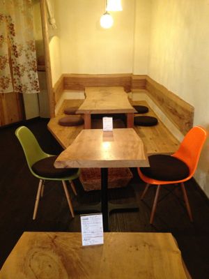 The atmosphere at Morpho cafe is intimate and relaxed.  at Morpho Cafe in Kyoto