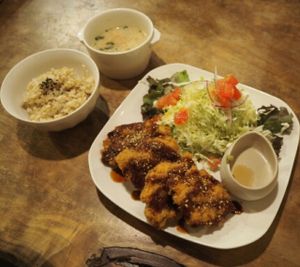 Vegan cutlet at Morpho Cafe in Kyoto