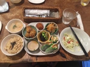 Vegan Plate A. Huge meal for $10!!! at Morpho Cafe in Kyoto