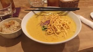 red curry soup, amazing!  at Morpho Cafe in Kyoto