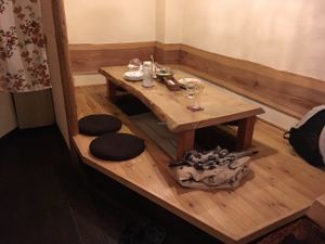 corner table at Morpho Cafe in Kyoto