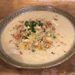 Ramen Noodles with soy milk at Morpho Cafe in Kyoto