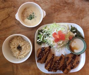 fried soy meat plate  at Morpho Cafe in Kyoto