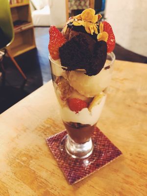 Chocolate parfait  at Morpho Cafe in Kyoto