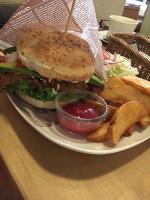 Mmmm Fish Burger at Morpho Cafe in Kyoto