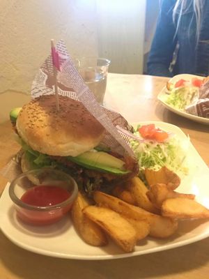 “Fish” burger at Morpho Cafe in Kyoto