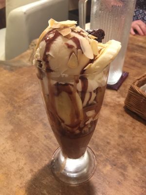 Vegan chocolate parfait at Morpho Cafe in Kyoto