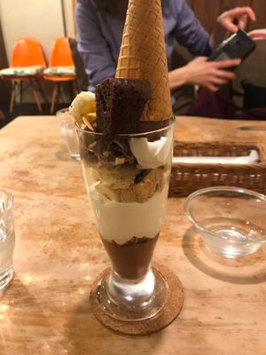 Chocolate parfait at Morpho Cafe in Kyoto
