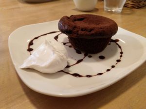 Chocolate cake at Morpho Cafe in Kyoto