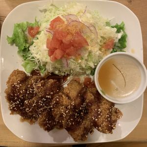 Soy meat set  at Morpho Cafe in Kyoto