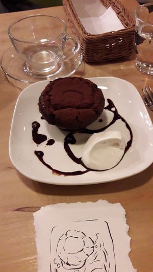 Choco cake at Morpho Cafe in Kyoto