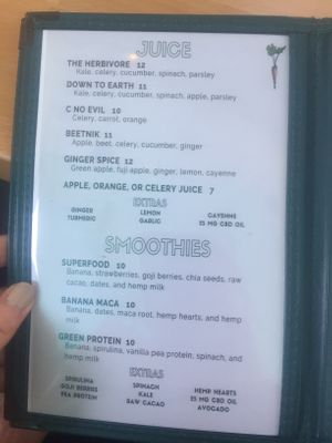 Fresh juices. at Real Food Daily - Pasadena in Pasadena