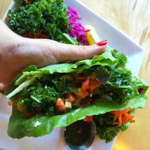the raw tacos are so good!!! at Real Food Daily - Pasadena in Pasadena