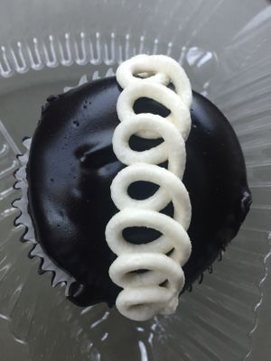 The Faux-stess Cupcake. The cake was dry but the cream was delicious. I would recommend. at Real Food Daily - Pasadena in Pasadena