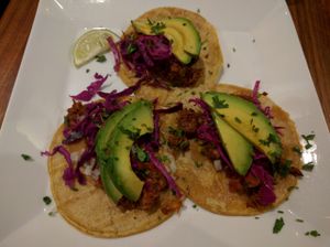 jackfruit tacos at Real Food Daily - Pasadena in Pasadena