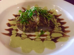 Curry Cakes  at Real Food Daily - Pasadena in Pasadena