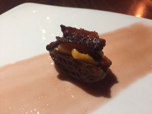 Smoked cashew cheese stuffed date at Real Food Daily - Pasadena in Pasadena