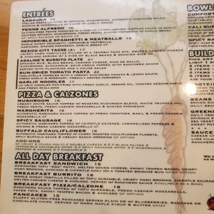 Menu at Real Food Daily - Pasadena in Pasadena