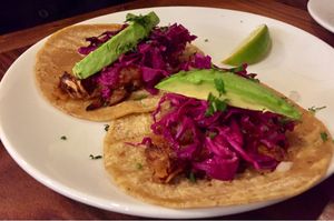 Jackfruit tacos  at Real Food Daily - Pasadena in Pasadena