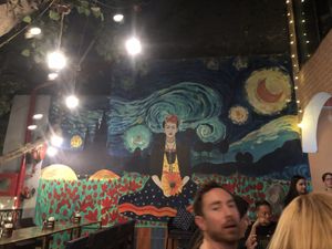 Artwork on the wall  at Maya Hotel & Restaurant  in Agra