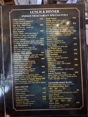 Apart of menu  at Maya Hotel & Restaurant  in Agra