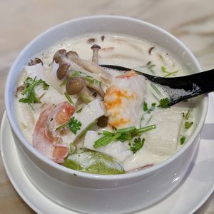 Coconut Tom Yum Soup at Bangkok Jam - Great World City in Central Singapore