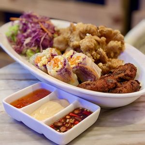 Vegan Assorted Appetiser Platter at Bangkok Jam - Great World City in Central Singapore