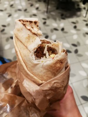 Falafelroll at Angry Bite in Bergen
