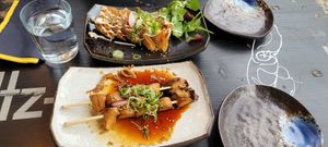 Gyozas & king trumpets at Iro Izakaya Vegan in Berlin