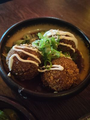 Fried soy meatballs at Iro Izakaya Vegan in Berlin