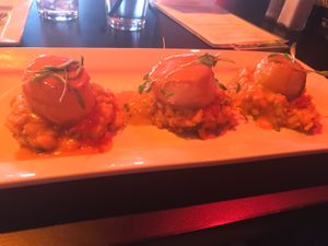 Pan seared turnips over a mushroom and asparagus risotto mmmmmm  at Little Havana in Baltimore