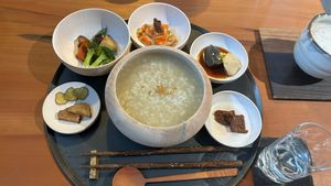Savoury porridge set  at Fune Ethical Lifestyle in Kyoto
