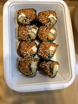 Kimchi Kimbap. Tasty, a bit spicyy  at KHUN VEGAN in Khon Kaen