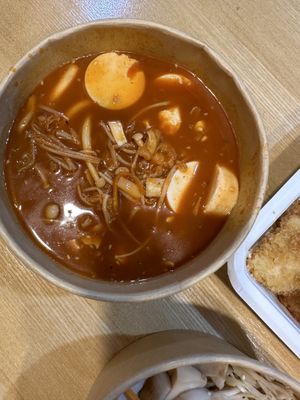 Kimchi soup. Good but too salty and spicy for our taste.  at KHUN VEGAN in Khon Kaen