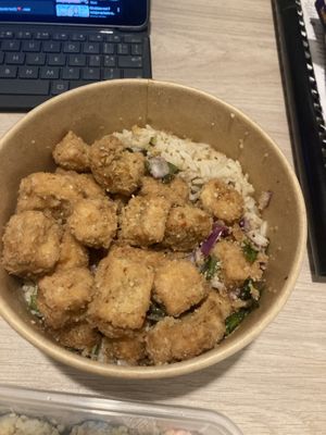 Spicy chicken rice  at KHUN VEGAN in Khon Kaen