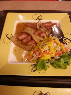 Mock sausages at Talalask - Central World Mall in Bangkok