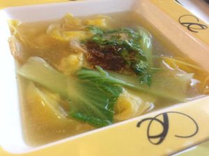 soup with vegan shrimp at Talalask - Central World Mall in Bangkok