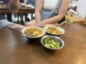 Xôi xéo ngô (tumeric and corn sticky rice) - at 35b nguyen huu huan   at Hanoi Vegan Food Tours in Hanoi