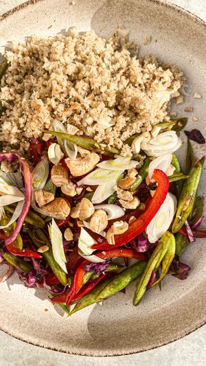 Sautéed vegetables + Quinoa  at Cleanse & Glow in Riyadh