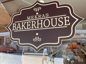 Sign at Mekras Bakerhouse in Kalampaka