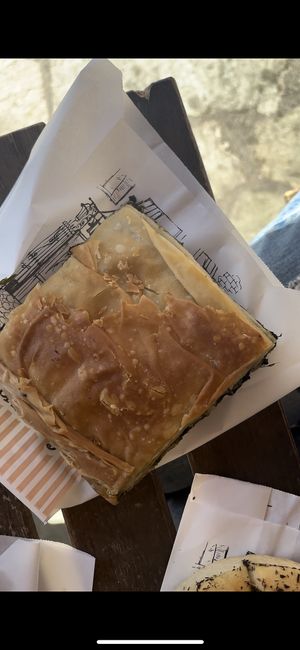 Spinach pie  at Mekras Bakerhouse in Kalampaka