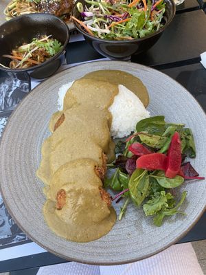 Vegan Katsu made with eggplant, squash and sweet potato   at Wagamama - Vendome Mall in Doha