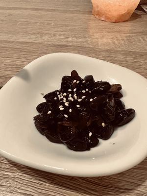 Sticky black beans   at MukBap in London