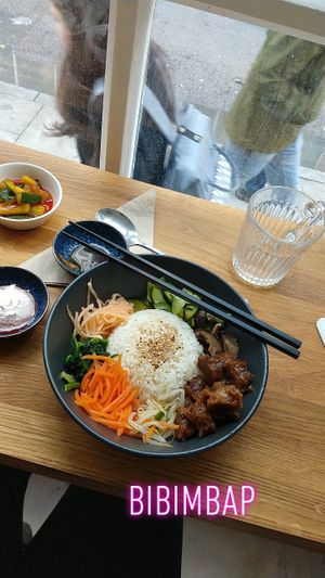 Bibimbap with "beef" at MukBap in London